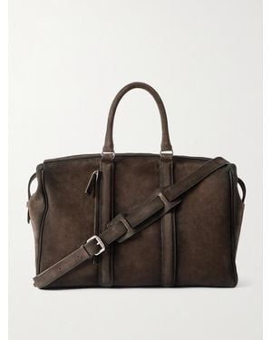 Officine Creative Quentin 009 Airbrushed Suede Weekend Bag - Brown