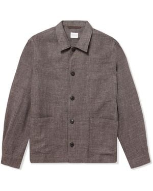 Sunspel Cotton And Linen-blend Overshirt - Brown