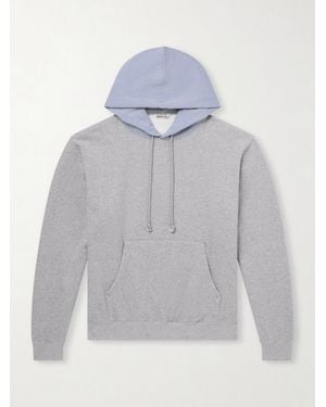 AURALEE Two-Tone Cotton-Jersey Hoodie - Grey