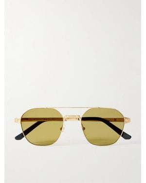 Cartier Santos De Cartier Aviator-Style-Tone Sunglasses - Metallic