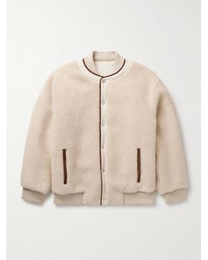 Loro Piana Arosa Reversible Suede-Trimmed Cashfur And Quilted Wind Shell Bomber Jacket - Natural