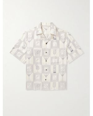Loro Piana Aperitivo Federico Camp-collar Printed Silk-twill Shirt - Natural