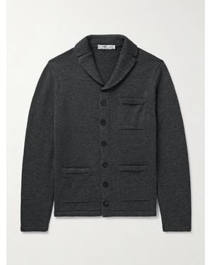 Inis Meáin New Pub Jacket Wool And Linen-blend Cardigan - Black