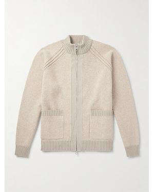 Folk Knitted Zip-Up Cardigan - Natural