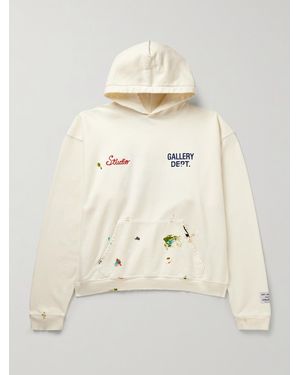GALLERY DEPT. Studio Oversized Logo-Print Embroidered Cotton-Jersey Hoodie - Natural