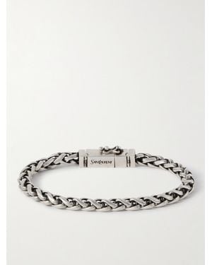 Saint Laurent Oxidised Silver-tone Wheat Chain Bracelet - Natural