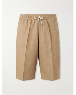 Paul Smith Pleated Linen Drawstring Shorts - Natural