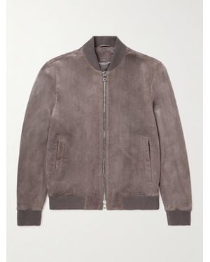MR P. Suede Bomber Jacket - Brown