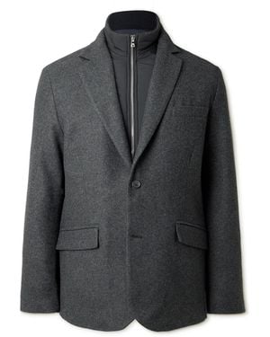 MR P. Shell-Trimmed Flannel Blazer - Black