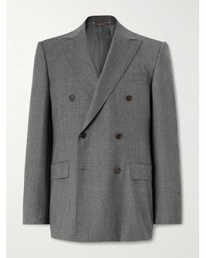 Canali Double-Breasted Wool Suit Jacket - Grey