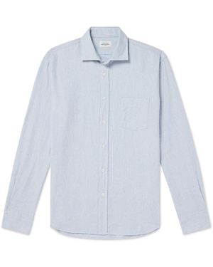 Hartford Paul Striped Cotton Shirt - Blue