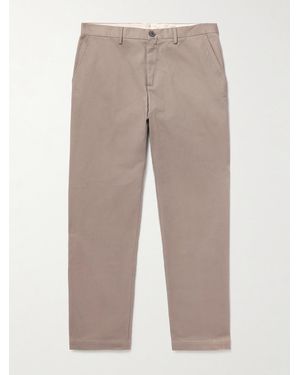 Sunspel Straight-leg Cotton-drill Trousers - Natural