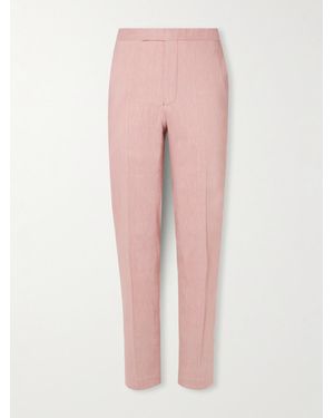 Richard James Straight-Leg Linen-Blend Suit Trousers - Pink