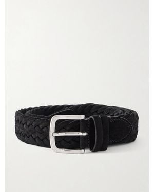 MR P. 3.5Cm Woven Suede Belt - Black