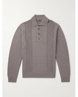Frescobol Carioca Romano Cotton And Cashmere-Blend Polo Jumper - Grey