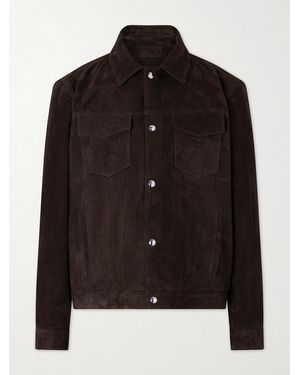 MR P. Croc-effect Suede Jacket - Black