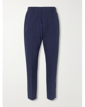 Paul Smith Straight-leg Cotton-blend Seersucker Trousers - Blue
