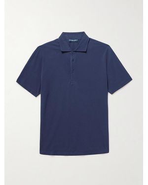 Frescobol Carioca Luca Cotton Polo Shirt - Blue