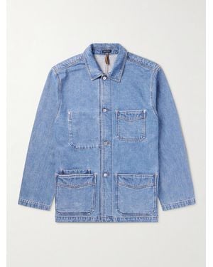 Drake's Selvedge Denim Jacket - Blue