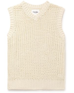 Corridor NYC Open-Knit Organic Cotton Sweater Vest - Natural
