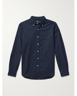Beams Plus Button-Down Collar Cotton Oxford Shirt - Blue