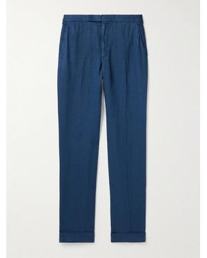 Polo Ralph Lauren Straight-Leg Hemp-Twill Trousers - Blue