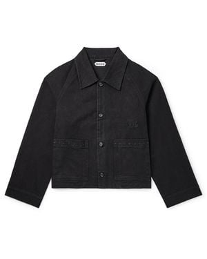 Bode Logo-Embroidered Denim Jacket - Black