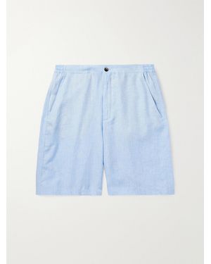 Loro Piana Straight-Leg Linen Shorts - Blue