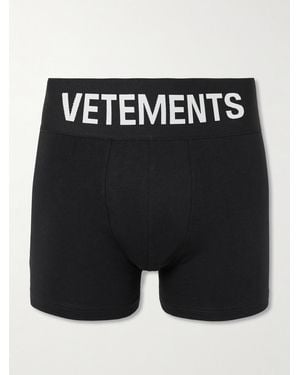 Vetements Retropants aus Stretch-Baumwolle mit Logoprint - Schwarz