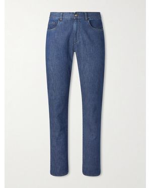 Canali Slim-Fit Straight-Leg Jeans - Blue
