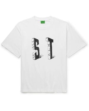 Small Talk Logo-print Cotton-blend Jersey T-shirt - White