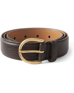 Morjas 3cm Full-grain Leather Belt - Brown