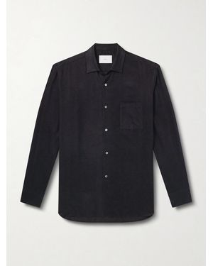 Ssstein Silk-Blend Flannel Shirt - Blu
