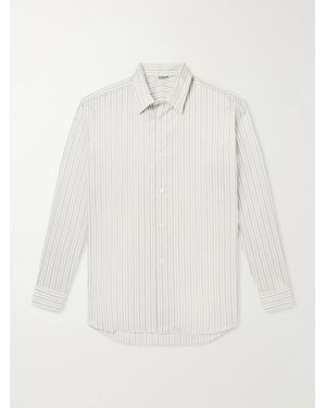 AURALEE Striped Cotton And Silk-Blend Shirt - White