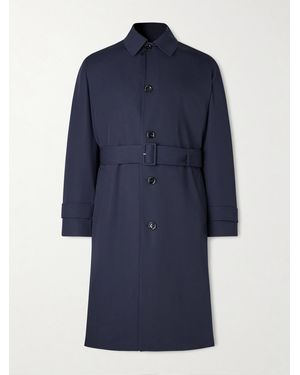 Lardini Virgin Wool-Gabardine Trench Coat - Blue