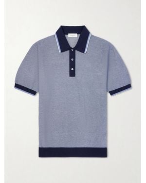Piacenza 1733 Honeycomb-Knit Cotton Polo Shirt - Blue