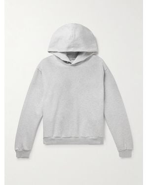 Acne Studios Franziska Garment-dyed Distressed Logo-print Cotton-blend Jersey Hoodie - Grey