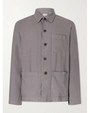 Hartford Perry Linen And Cotton-Blend Woven Jacket - Grey