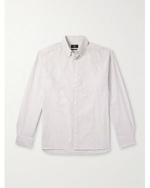 A.P.C. Mateo Button-Down Collar Pinstriped Organic Cotton Shirt - White