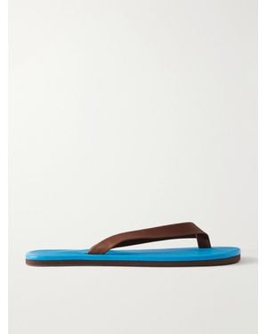 AURALEE Leather Flip-Flops - Blue