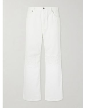 Loewe Wide-Leg Anagram-Embroidered Jeans - White