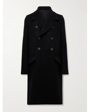 Rick Owens Officer Double-Breasted Melton Virgin Wool Coat - Black