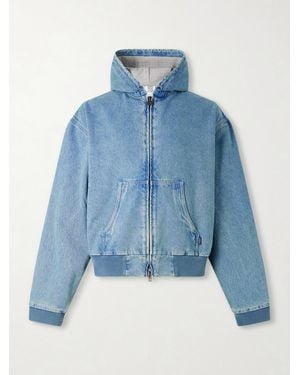 Vetements Hooded Denim Jacket - Blue
