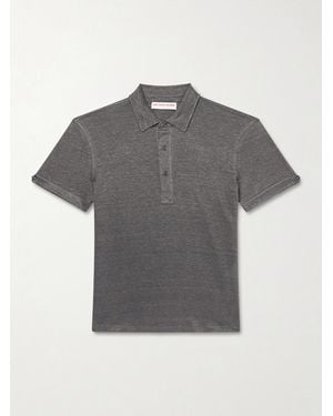 Orlebar Brown Sebastian Linen-jersey Polo Shirt - Grey