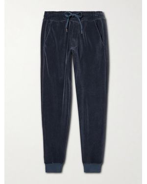 Tom Ford Tapered Cotton-Blend Jersey Joggers - Blue