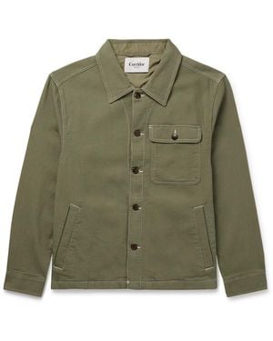Corridor NYC Bedford Ribbed Cotton Overshirt - Green