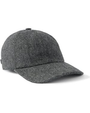 Brioni Herringbone Alpaca Baseball Cap - Gray
