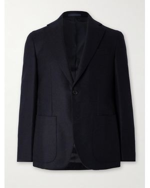 Caruso Wool And Cashmere-Blend Flannel Blazer - Blue