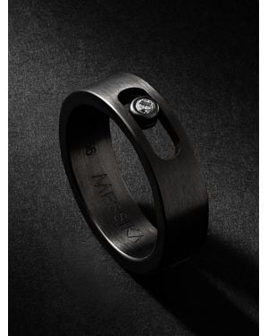 Messika Move Pm Graphite Titanium Diamond Ring - Black
