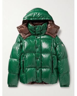 Moncler Parana Logo-appliquéd Quilted Nylon Hooded Down Jacket - Green